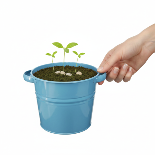 kohteita Koristeellinen metallinen kukkaruukku/istutusastia, sininen, 31 cm x 26 cm x 21,5 cm