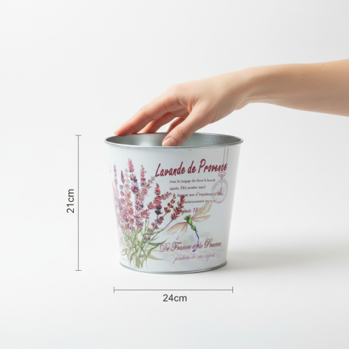 kohteita Metallinen istutusastia, kukkaruukku, laventeli, Ø24cm, korkeus 21cm