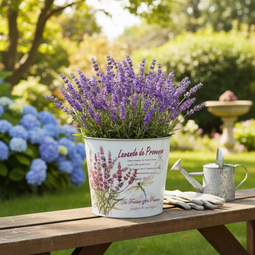 kohteita Metallinen laventeliruukku, pieni, Ø18cm, korkeus 15.5cm