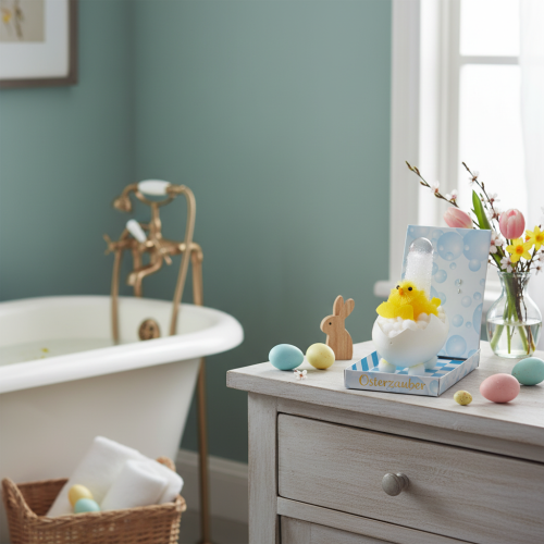 kohteita Pääsiäistipun koriste, chenilletipu kylpyammeessa, keltainen, 9cm