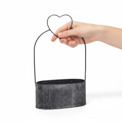 kohteita Koristeellinen soikea metallikulho sydämellä, musta, 20/16 cm, 2 kpl setti