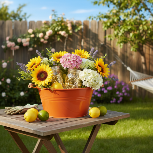 kohteita Koristeellinen kulho kahvoilla, metallia, oranssinruskea, Ø29cm, K14.5cm