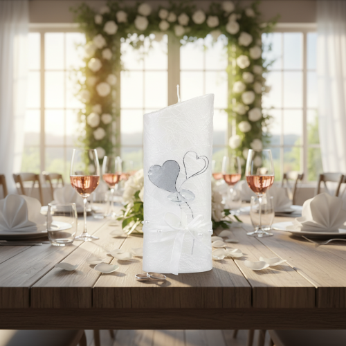 kohteita Hääkynttilä, hopeinen hääkynttilä, valkoinen kynttilä 220/85mm