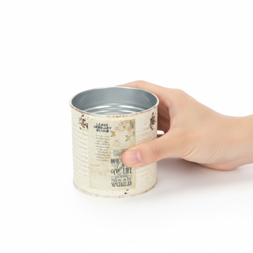 kohteita Metalli-istutuslaatikko, kermanvärinen, Shabby Chic, Ø11cm, korkeus 10.5cm