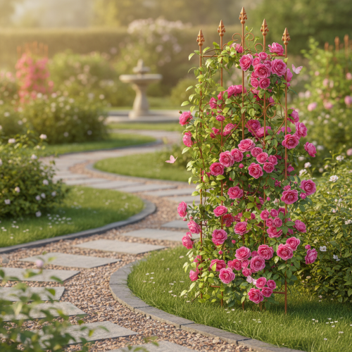 kohteita Sydänaiheinen säleikkö, romanttinen kiipeilyapu puutarhapoluille tai terasseille, 101 cm