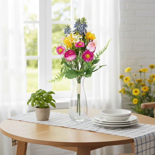 kohteita Keinokukkakimppu, keväinen koriste olohuoneeseen ja toimistoon, 37 cm