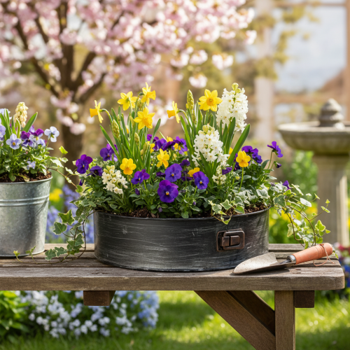 kohteita Istutusastia, koristeellinen leivinvuoka, irtopohjavuoka istutusta varten, metallikoristeet Ø24cm K7.5cm