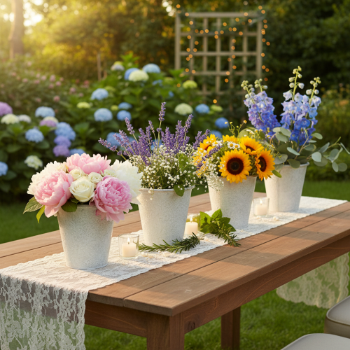 kohteita Koristeellinen istutusruukku, metallinen ruukku, valkoinen, Ø18,5cm, K18cm