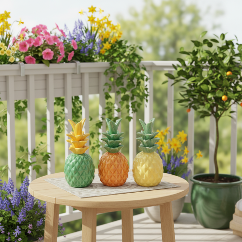 kohteita Koristeellinen ananas-keramiikkakoriste, eri värejä, 17 cm, 3 kpl