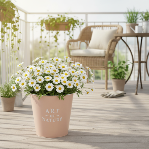 kohteita Sinkkiruukku, metallinen istutusastia, antiikkiruusu, Ø22cm, korkeus 21cm