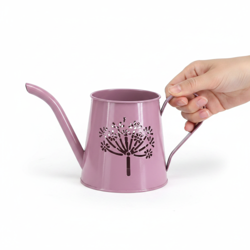 Metallinen koristeellinen kastelukannu, vaaleanpunainen voikukkakuvio, 12 cm, 2 kpl | Floristik24.fi