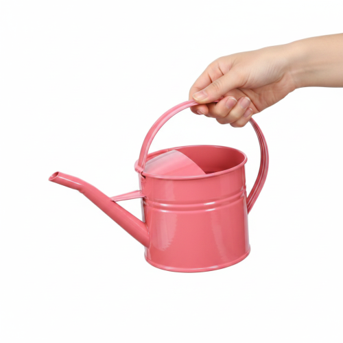 Metallinen koristeellinen kastelukannu, vaaleanpunainen kukkaruukku, 1,25 l, sisä-/ulkokäyttöön, parveke | Floristik24.fi