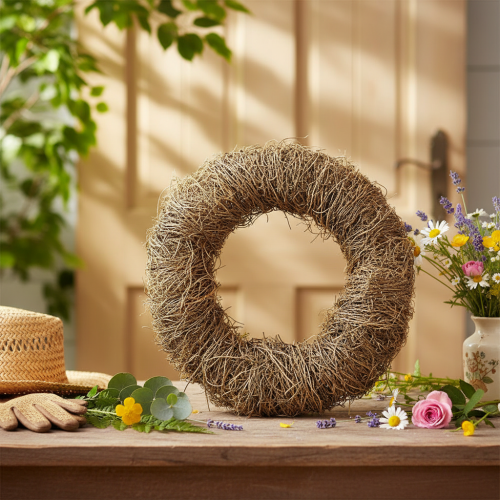 Luonnonmateriaalista valmistettu seppele, luonnonmateriaalista valmistettu koristeseppele tee-se-itse-projekteihin, 35 cm | Floristik24.fi