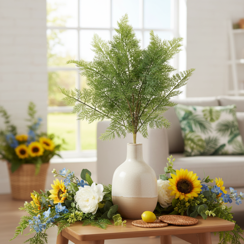 Keinotekoinen saniaisen oksa, useita oksia, vihreä, 68 cm | Floristik24.fi