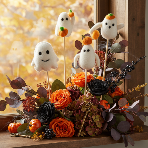 kohteita Haamuhahmot puisilla tikuilla, Halloween-koriste, 54 cm, 8 palaa