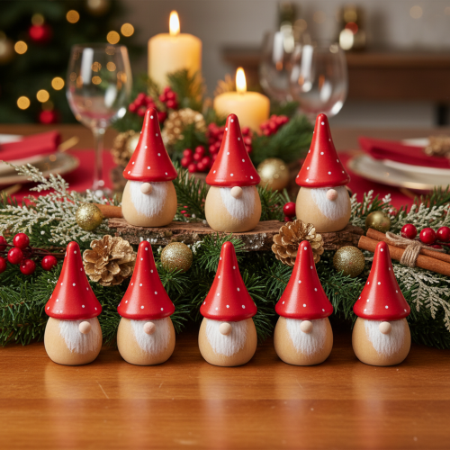 Mini Gnome Figuuri Kärpässieni Pöytäkoriste 10cm 6kpl | Floristik24.fi
