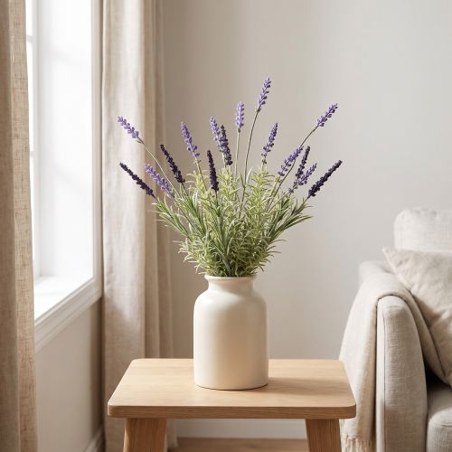 Laventeli koristelu Keinotekoinen nippu keinokasveja Purppura 36cm | Floristik24.fi