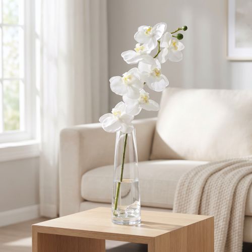 Tekoorkidea tekokukka valkoinen Ø6,5-8cm 77cm | Floristik24.fi