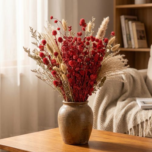 Pallorevonhäntä (Gomphrena globosa), punainen, kuiva, 45 cm, 100 g | Floristik24.fi