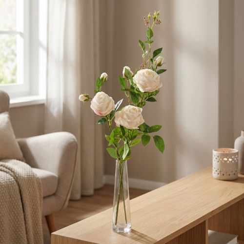 Ruusun oksa Crème/Rosè 100cm | Floristik24.fi