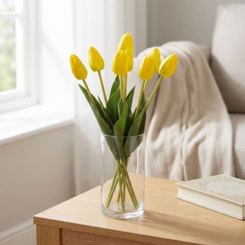 Keinotekoiset tulppaanit realistiseen keväiseen koristeluun olohuoneessa tai toimistossa, 40 cm, 7 kpl | Floristik24.fi
