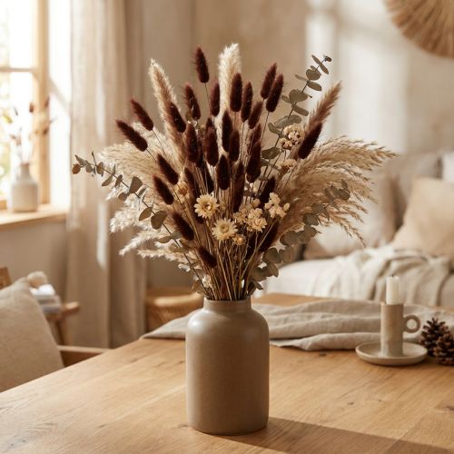 Kuivattu kukka-asetelma, koristeheinä, Lagurus Brown L20–50cm 25g | Floristik24.fi