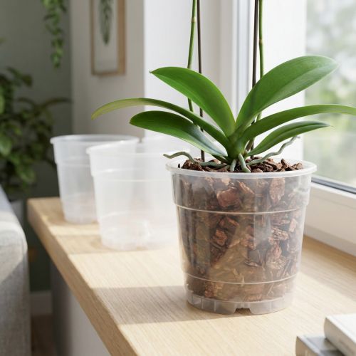Ruukku orkideoille Ø12cm läpinäkyvä 10kpl | Floristik24.fi