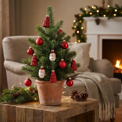 Mini joulukoristeita figuurit ja pallot lajitelma lasi 3cm 9 kpl | Floristik24.fi