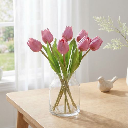 Kukkakoristeet Tulppaanit Tekokukat Violetti 20cm 6 Kpl | Floristik24.fi