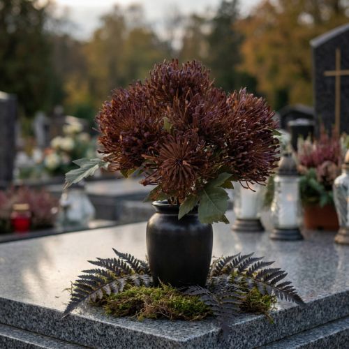 Protea-keinotekoinen neulatyyny Leucospermum violetti 30cm 6 kpl | Floristik24.fi