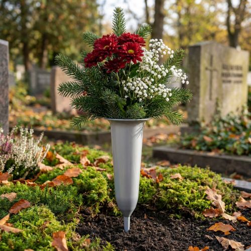Hautamaljakko hopea 28,5cm | Floristik24.fi
