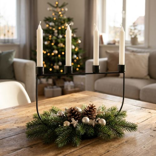 Kynttilänjalka, kynttilänjalka Adventtiseppele 27,5cm K18,5cm | Floristik24.fi