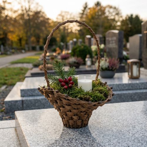 Minikorikahvainen pajukorikahvainen kori ruskea 15×11cm 3kpl | Floristik24.fi