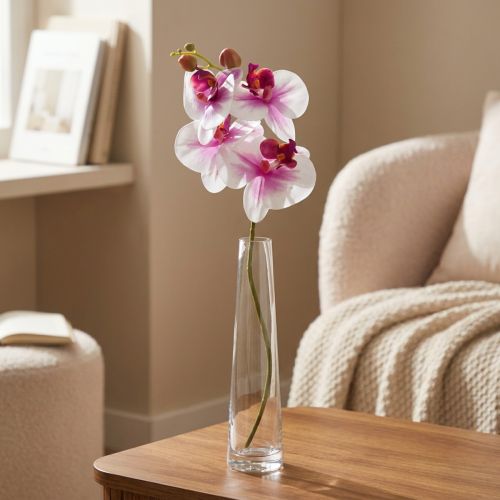 Orchid Artificial Phalaenopsis 4 Flowers Valkoinen Pinkki 72cm | Floristik24.fi