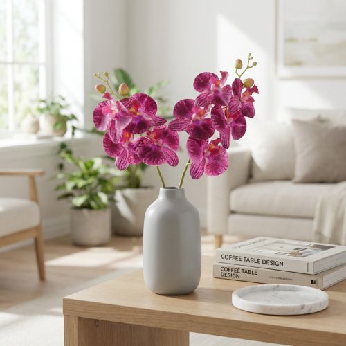 Orkidea liekki keinotekoinen Phalaenopsis violetti 72cm | Floristik24.fi