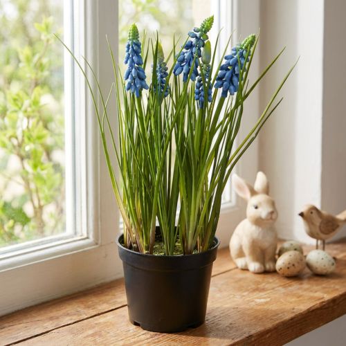Keinotekoiset hyasintit sinisessä ruukussa 24cm | Floristik24.fi