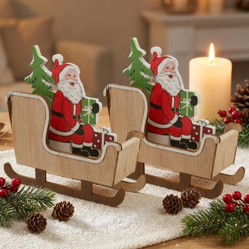 Deco-reki Joulupukin kanssa Joulureki 10cm 2kpl | Floristik24.fi