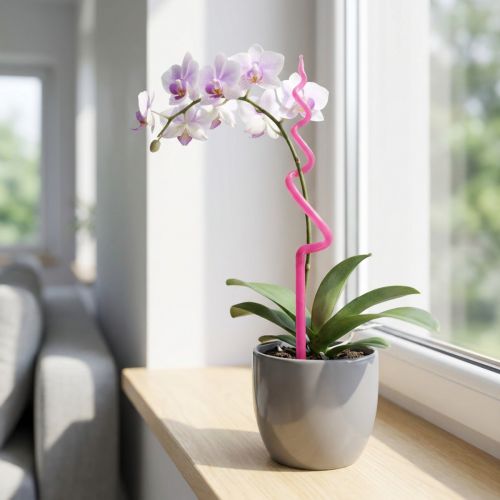 Orkideavarsi, muovia, pinkki, tuki, orkideakasvin varsi, korkeus 64 cm | Floristik24.fi