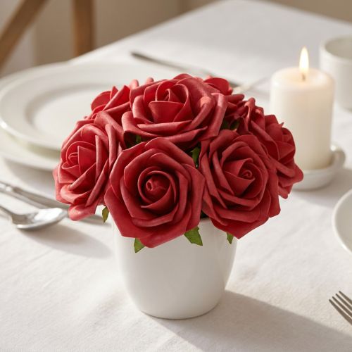 kohteita Foam Rose Foam Red Artificial Roses 7,5cm 18 kpl