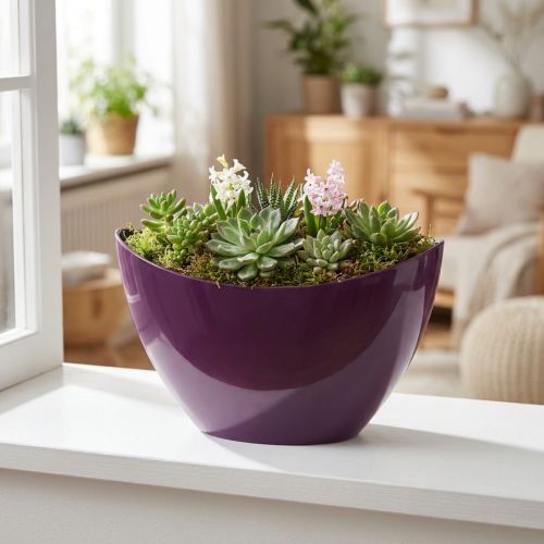 Kasvivene koristekulho violetti 20×9cm K12cm | Floristik24.fi
