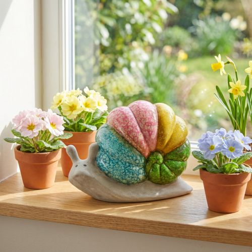 Koristeellinen etana koristefiguuri keraaminen väri 19cmx8.5cmx14.5cm | Floristik24.fi