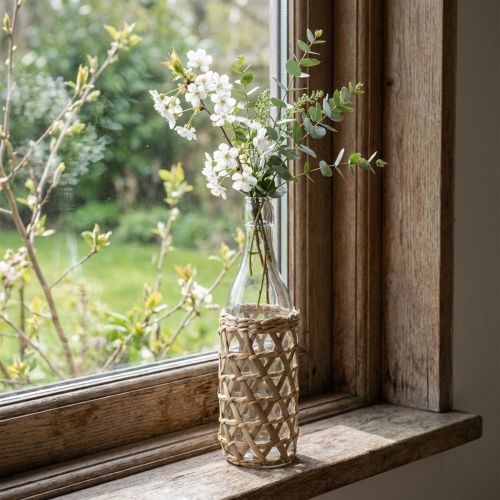 Deco pullo lasi lasipullo koriste punottu Ø9,5cm K31cm | Floristik24.fi