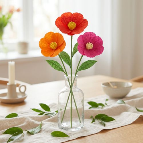 Kukkakaupan kreppipaperi pinkki 50x250cm | Floristik24.fi