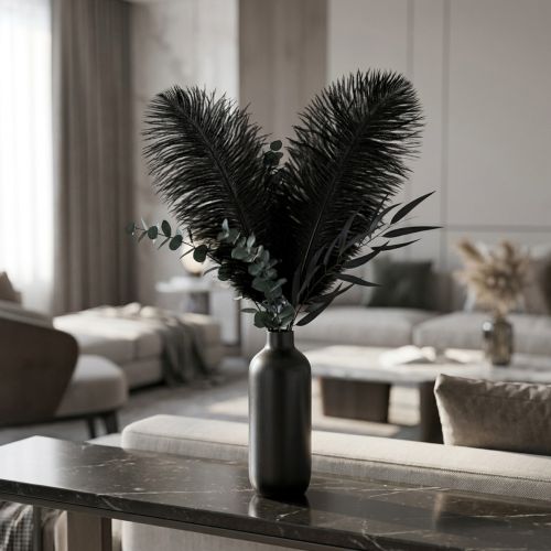 Koristeelliset strutsin höyhenet mustat höyhenet 38-40cm 2 kpl | Floristik24.fi
