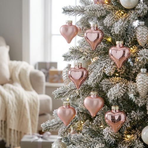 Puukoriste sydän pinkki lasista 3cm 20 kpl | Floristik24.fi
