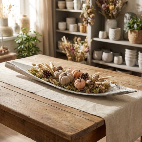 Kookoskuori kookoslehden valkoinen pesty 60cm | Floristik24.fi