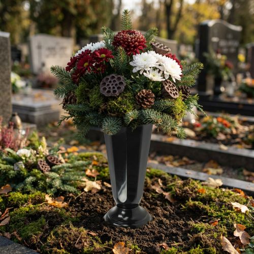 Asetusmaljakko Szwed musta Ø23cm 1 kpl | Floristik24.fi
