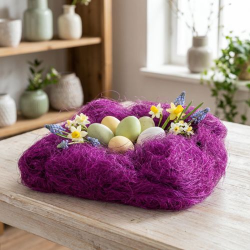Sisal-ruoho askarteluun, askartelumateriaali luonnonmateriaali violetti 300g | Floristik24.fi