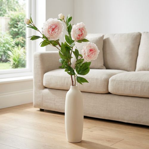 Silkkikukkapioni keinotekoinen vaaleanpunainen, valkoinen 135cm | Floristik24.fi