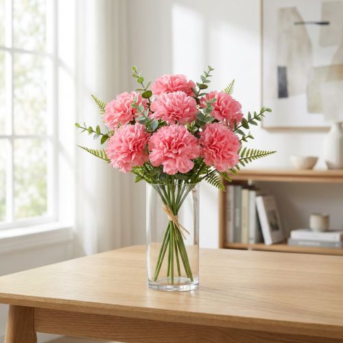 Keinotekoinen neilikka Pinkki 25cm 7kpl Keinotekoinen kasvi kuin aito! | Floristik24.fi